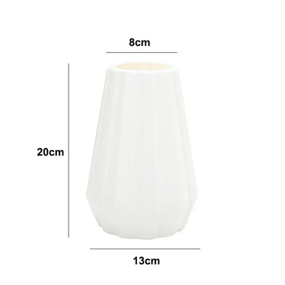 Morandi Plastic Vase Living Room Decoration Ornaments Modern Origami Plastic Vases for Flower Arrangements Home Decoration