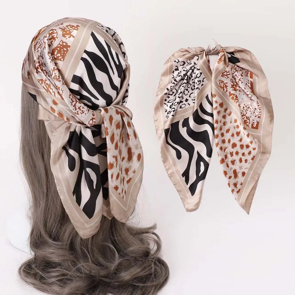 Paisley nyomtatott zsebkendő selyem szatén hidzsáb sál női bandana fejszőrkarák 70*70 cm négyzet alakú hajszalag nyakkendő hölgyek hölgyek