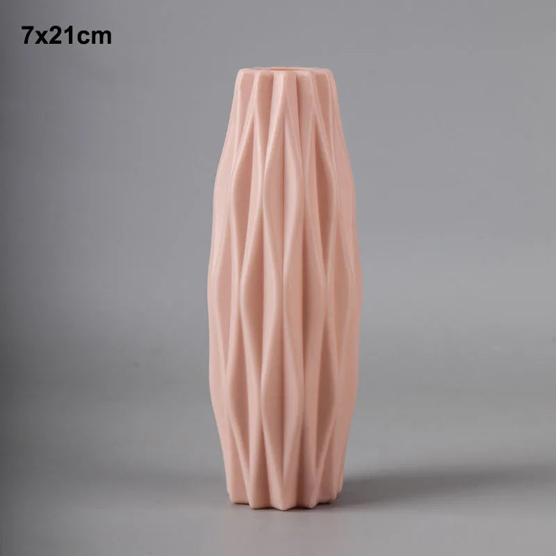 Morandi Plastic Vase Living Room Decoration Ornaments Modern Origami Plastic Vases for Flower Arrangements Home Decoration