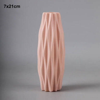 Morandi Plastic Vase Living Room Decoration Ornaments Modern Origami Plastic Vases for Flower Arrangements Home Decoration