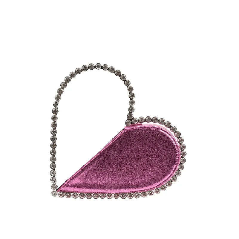 Xiyuan diamond rosa rosso nero cuore frizione borse designer di borse da donna mini tote