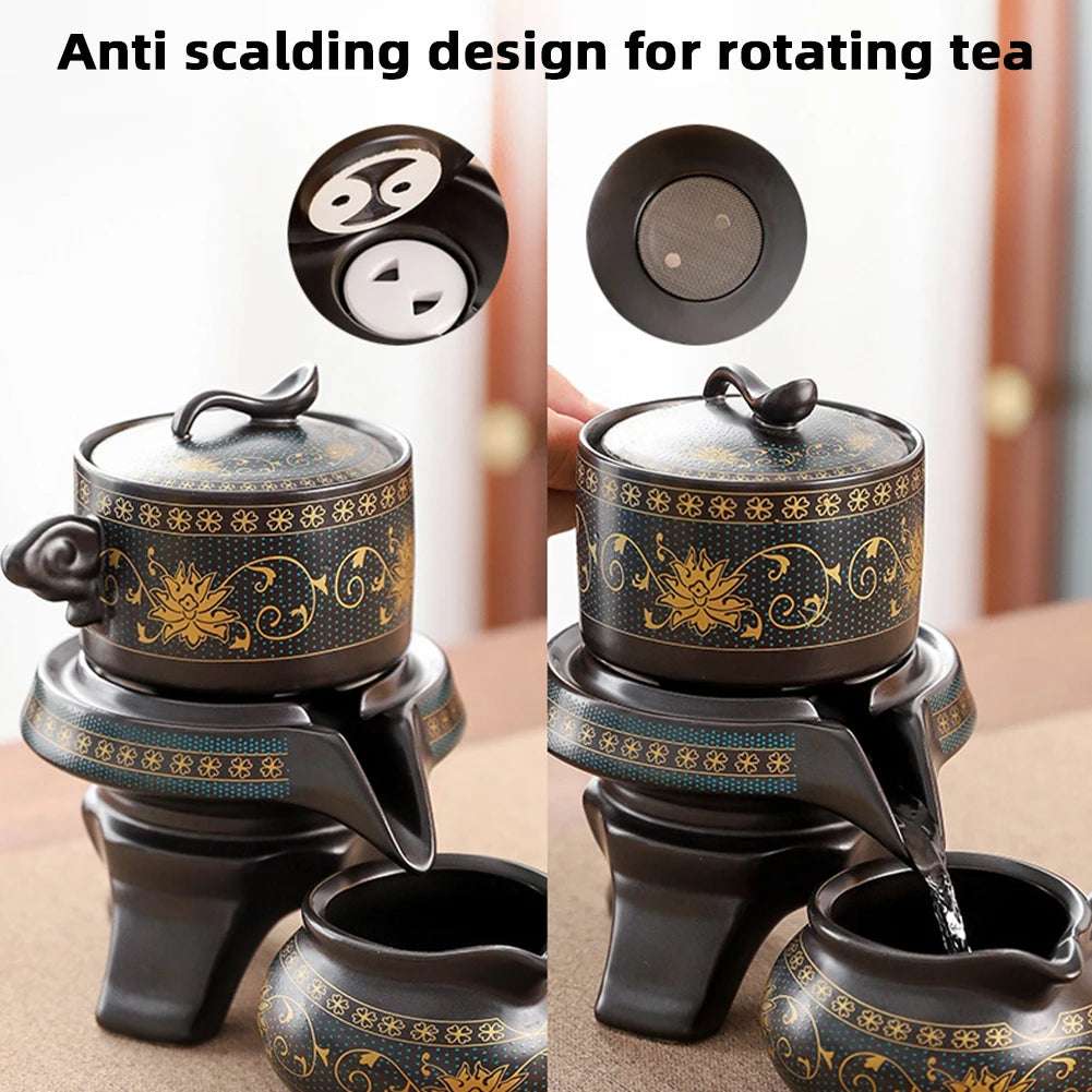 Chinese Tea Set Ceramic Kungfu Tea Set With Pattern Tea Pot And Cup Kit Multifunctional Travel Teapot Gift For Friends Family