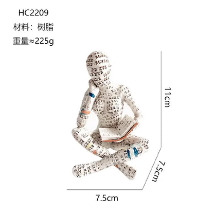 Nordic Modern Reading Woman Statue Modern And Simple Living Room Decorative Ornaments  Resin Crafts, Tabletop Sculpture