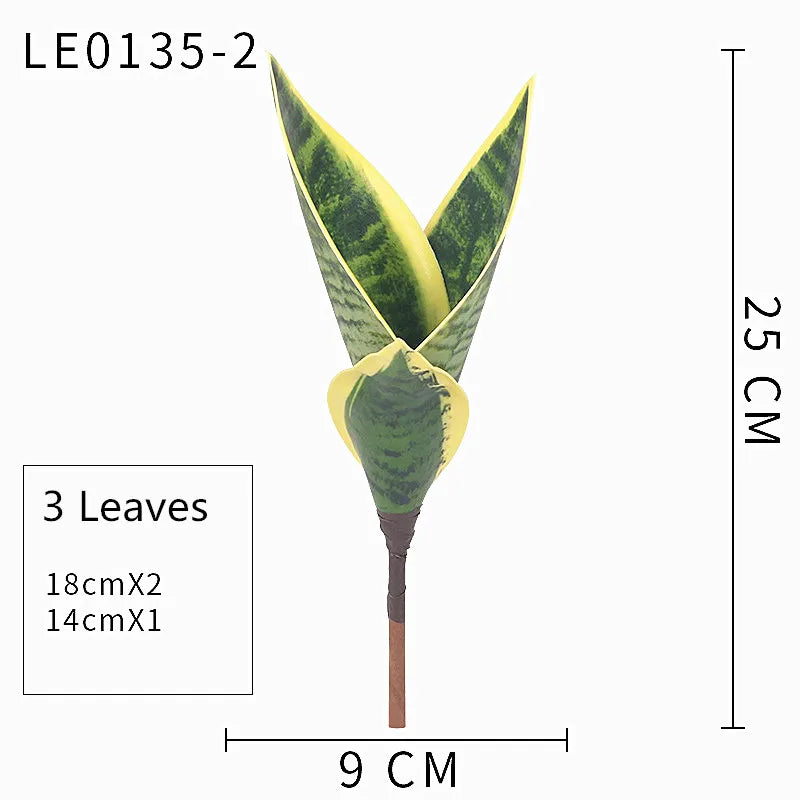 21CM-68CMArtificial Tiger Piran Plants Tropical Plastic Long Leaves Flower Arrangement Material Hotel Office Desktop Home Deco