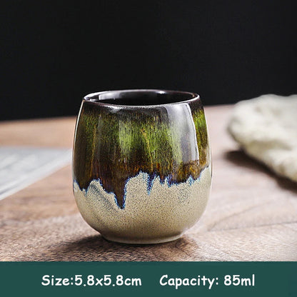 85/160ML Japanese Style Teacup Water Cup Stoneware Ceramic Coffee Cups Kiln Change Kungfu Teacup Beer Tea Mug Cuisine Drinkware