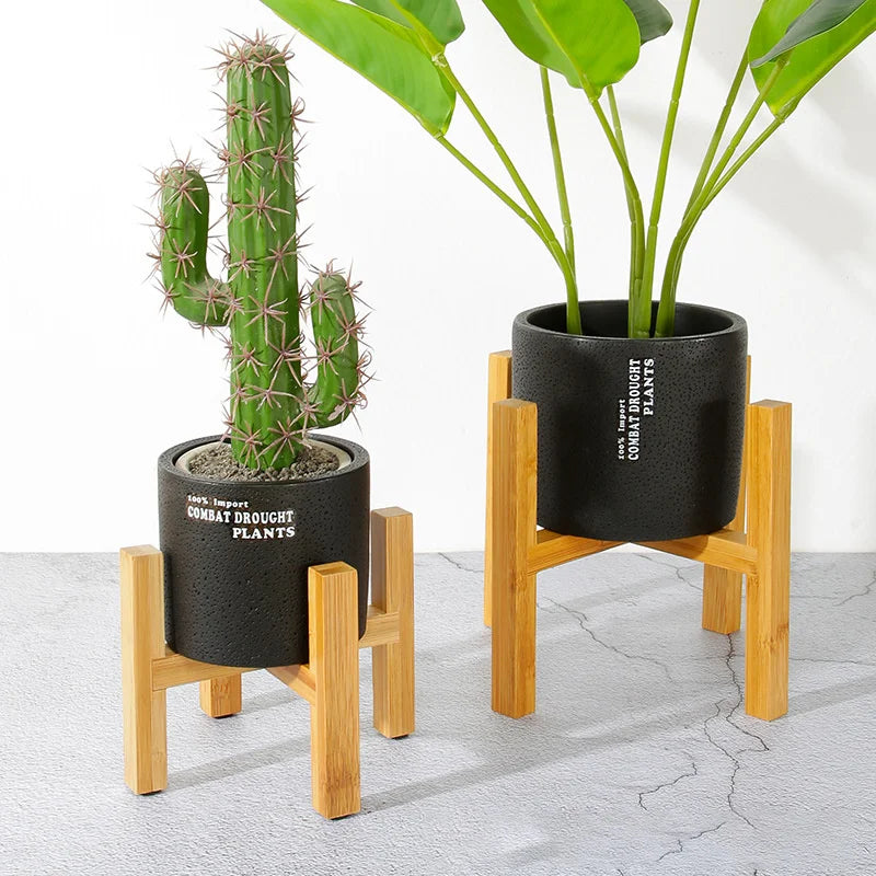 Piccola fioriera in legno durevole vassoio per vaso di fiori con pentola per pentole solida a supporto di bonsai a casa giardino da casa da casa da casa