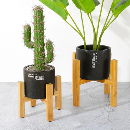 Lille holdbar træplanter potbakker blomsterpotte rack stærk fritstående bonsai Holder Home Garden Indoor Display Plant Stand