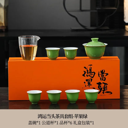 White Porcelain Simple Teaware Suit Japanese Retro Creative Ceramics Handmade Home Teapot Kung Fu Teaware Gifts