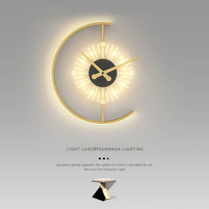 Modern LED Clock Wall Lamps For Bedside Corridor Aisle Hotel Living Room Foyer Kitchen Porch Lights Luminaria Indoor Lighting