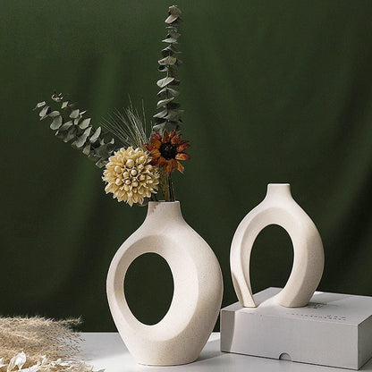 Decorative Ceramic Vase for Home Decoration, Nordic Flower Vase, House Decor, Office Room, Bookshelf Vases, Luxury