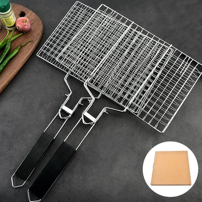 304 Rustfrit stål BBQ Mesh Non Stick Grilling Basket Grill Mesh Mat Meat Vegetabilske bøf Picnic Party Barbecue Tool