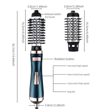 3 tuuman hiuskuivaimen harja pyörivä hiuspuhallinharja keraaminen hiuskurin volyyrien sähköinen hiustenkuivaaja Hot Air Brush Styler
