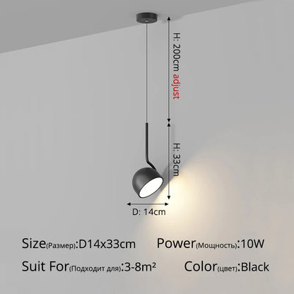 Dimming Simple Black White New LED Modern Pendant Lights Living Study Dining Room Bedroom Bedside Bar Loft Lamps Indoor Lighting