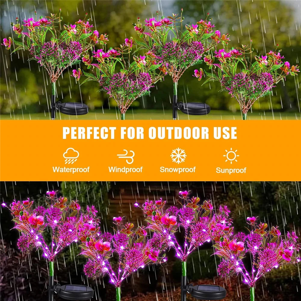 1PC napenergia -világítás kültéri kerti dekoratív napenergia -hajtású phalaenopsis virág könnyű vízálló IP65 Kertészeti ajándékok nőknek