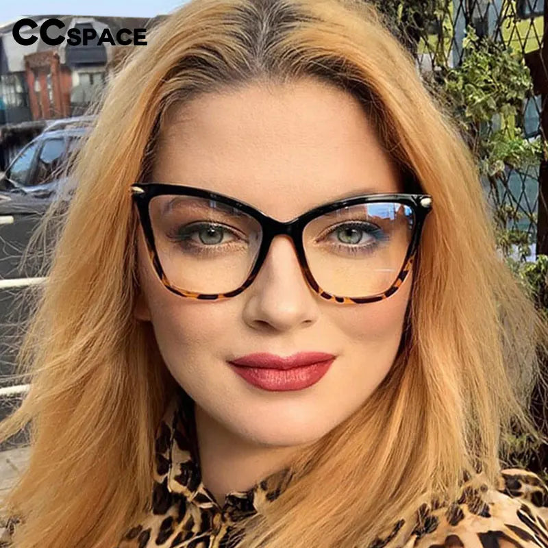 45077 Lady Cat Eye Glasses Frames For Women Sexy Oversized Metal Frame Designer Optical EyeGlasses Fashion Eyewear