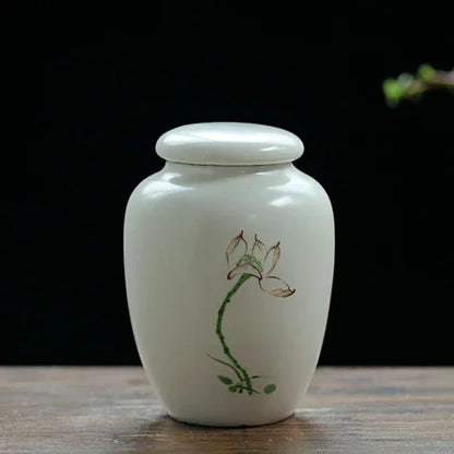 Portable Ceramic Tea Caddy Household Storage Sealed Tank Travel Coffee Moisture-proof Jar Kitchen Spice Candy Containers