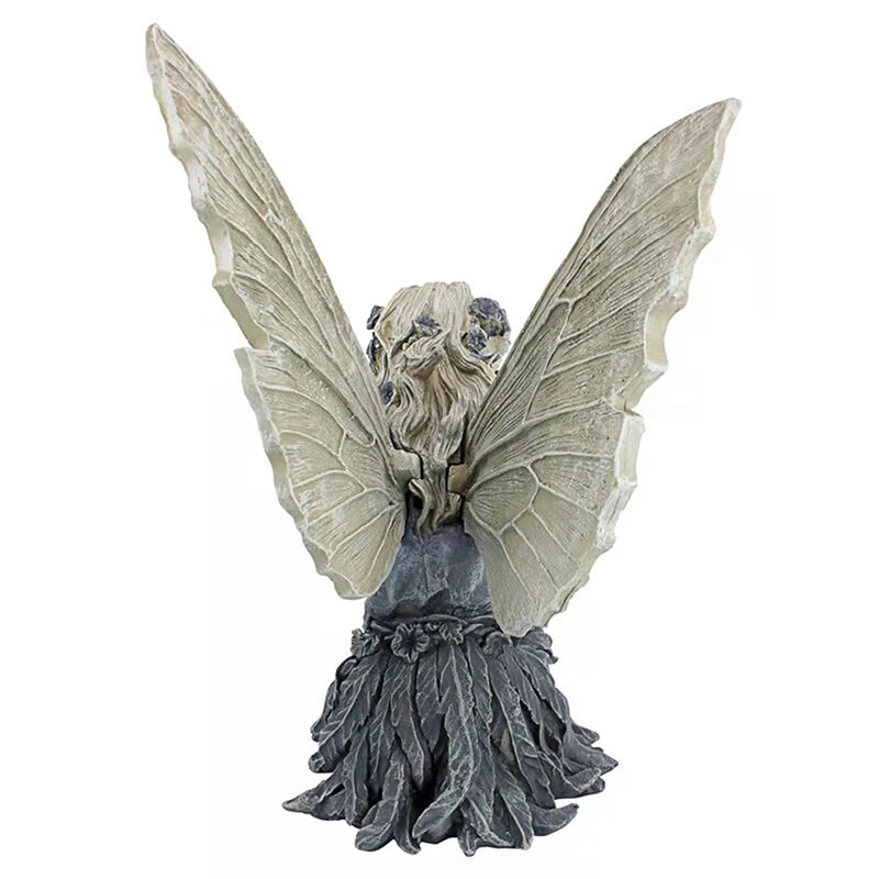 Estatua de hadas Ornamento de resina Decoración del jardín Figurado de la oración pacífica de oración escultura artesanía de escritorio retro