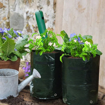 1kpl puutarhaperuna Grow Bag PE -kankaat puutarhanhoitopaketti Potin vihannekset Planter -kylpyamme kahvoilla ja pääsyläpällä
