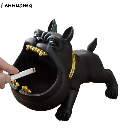 Dog Ashtray Decorative Bulldog Animal Large Capacity Storage Box Ceramic Crafts Ornaments Men Gift Cinzeiro Decorativo Cendier