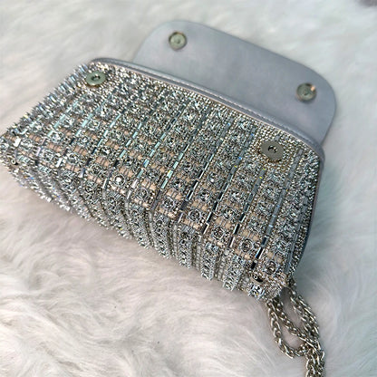 Jiomay nye design mode rhinestone pung Luksusdesigner håndtasker elegante og alsidige punge til kvinder aften kobling taske