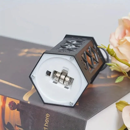 Retro Desktop LED Lamp, Creative Hexagonal Wind Lamp, Portable Candle & Horse Lamp, Atmosphere Decoration Gift