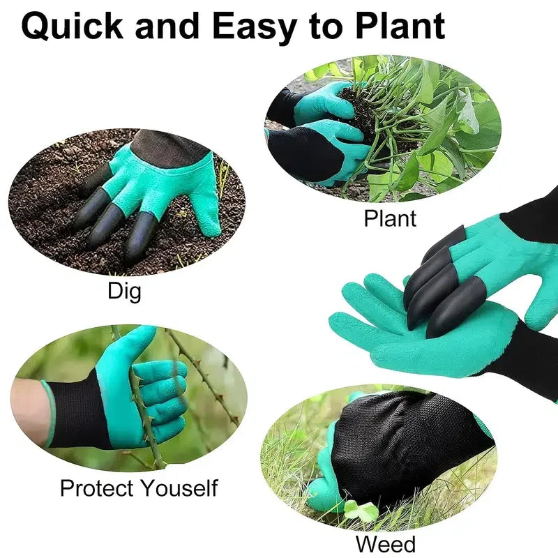 2PCS Garden Gloves with Claws for Women and Men Both Hands Gardening Work Gloves Garden Gloves Yard Work Safe Glove for Digging