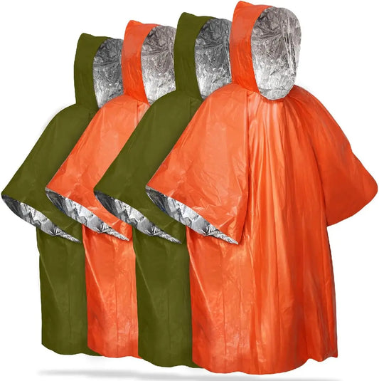 Núdzový dažďový poncho s kapucňou opakovane použiteľné poveternostné pláštenky pre mužov pre mužov Kampovanie turistických núdzových dodávok prežitia