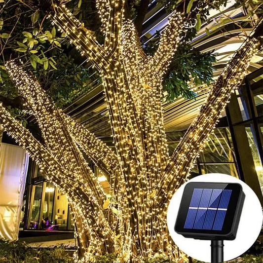 1pack Solar String Light Fairy Garden étanche lampe extérieure 6V Garland pour Noël Noël Party Home Decoration
