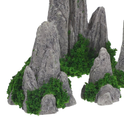 8 pcs décor micro paysage extérieur jardin mini ornement de fusée délicate de la statue de montagne délicate décoration