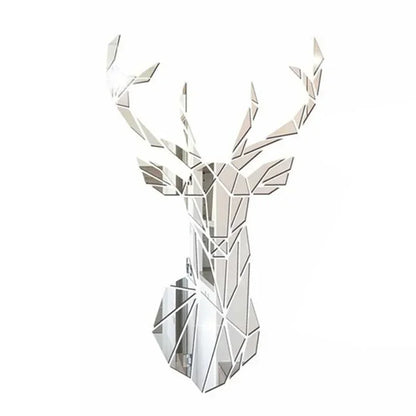 3D Mirror Wall Stickers Nordic Style Acrylic Deer Head Mirror Sticker Decal Removable Mural for DIY Home Living Room Wall Decors