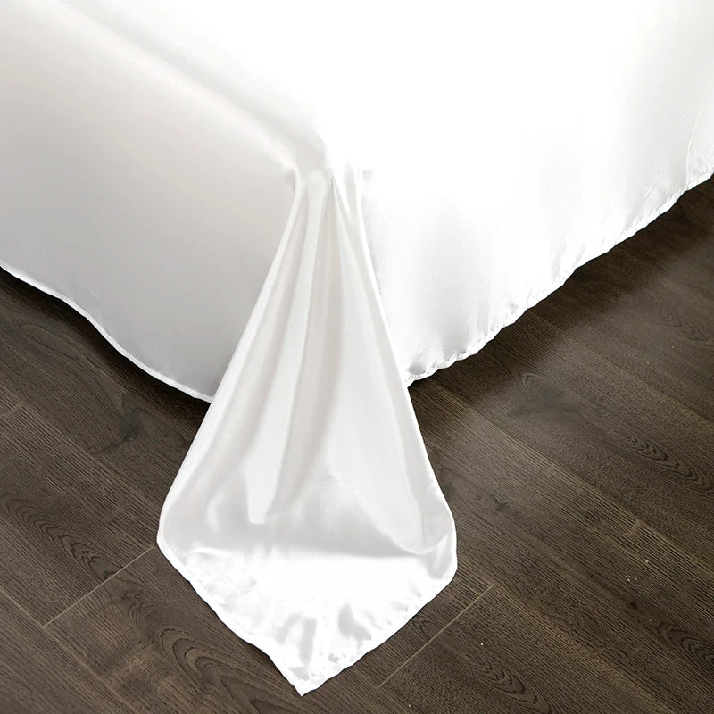 Bonenjoy 1 PC Bed Sheet para el verano Hojas de tela fría Cool Top Satin Satin Sise Flat Bed Sheet para ropa de cama doble (sin funda de almohada)