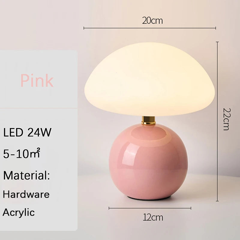 A pink/orange/red/white/beige USB socket decorative table lamp for room light decorative lamp, night light, desk light.