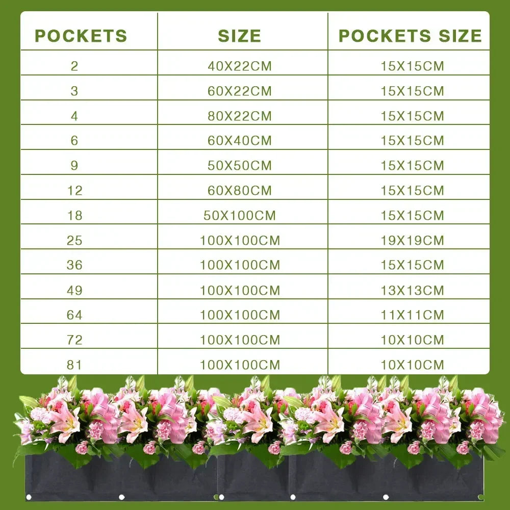 Nová nástěnná kapsa výsadba tašky květináče domácí zahrada pěstování tašky na zahradní zasedač vertikální sakulentas rostlinná hrnec domácí výzdoba