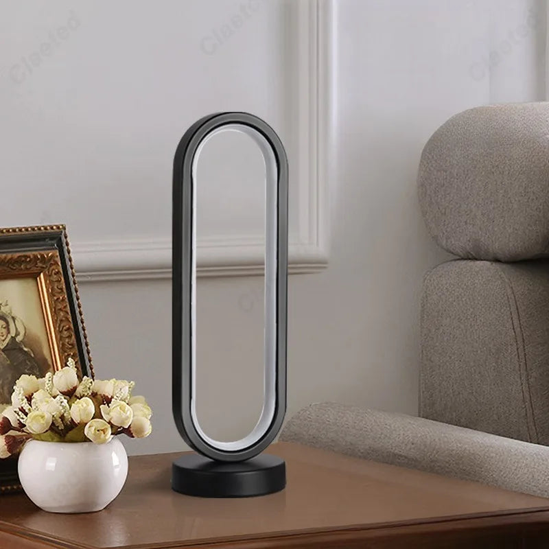 LED Oval Desk Lamp Retro Simple Dimmable USB Plug-in Bedroom Bedside Lamp Warm Bar Restaurant Atmosphere Decoration Lighting
