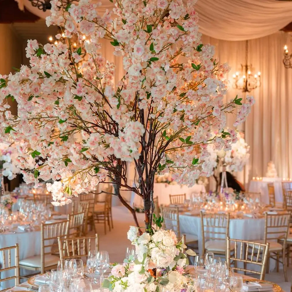 180 cm Umjetno cvijeće cvjetanje trešnje Sakura Garland Wedding Arch Backdrop Backdrop Office Dekoracija Silk Lažne biljke Vine