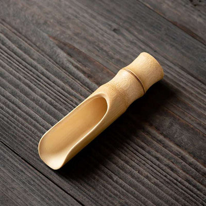 Handmade Bamboo Tea Scoop Traditional Zen Kung Fu Teaware Accessories Kitchen Seasoning Dispenser Tool Coffee Bean Spoon Shovel