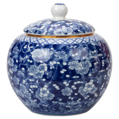 Blue and White Porcelain Tea Canister Ceramic Tea Organizer Box Storage Jars Desk Decoration Tea Jar Coffee Container Tea Caddy