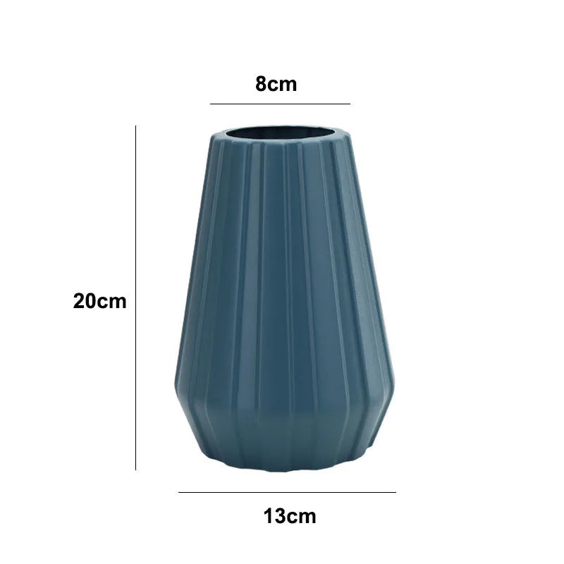 Morandi Plastic Vase Living Room Decoration Ornaments Modern Origami Plastic Vases for Flower Arrangements Home Decoration