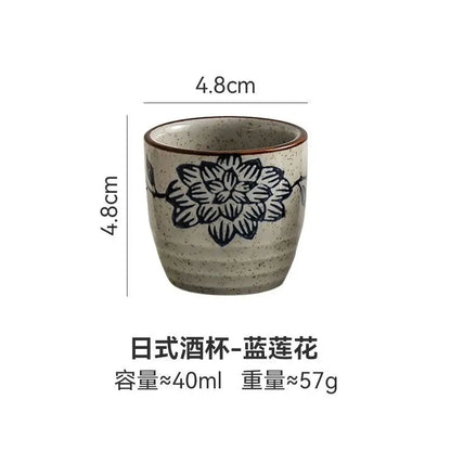 Japanese style Hefeng hand-painted ceramic tea cup, wine cup, small size drinking cup, hotel heat-resistant thickened home tea