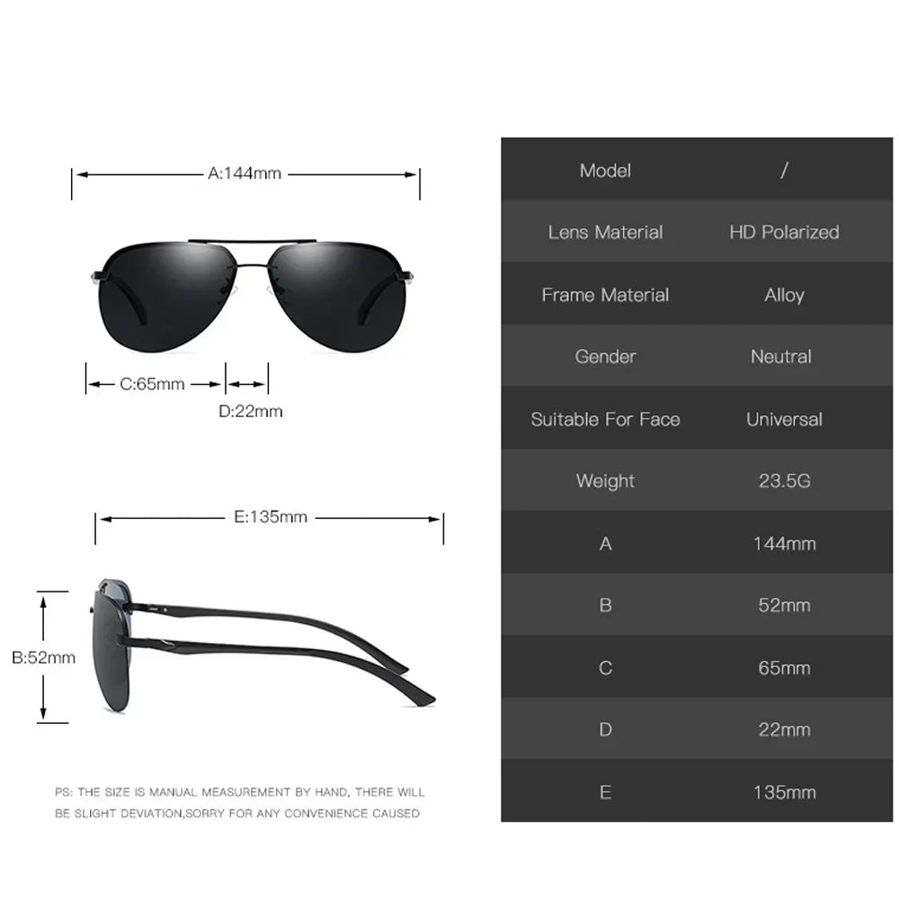 Novos óculos de sol polarizados, clássicos de óculos de sol de arco de metal, lentes de sol dos óculos de sol Mental Men/Women