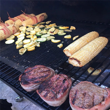 50-stks Nitaanval Hoge temperatuur BBQ-roosterblok Barbecue Mesh Herbruikbaar gemakkelijk gereinigde kookkussens Bakken grillgereedschap