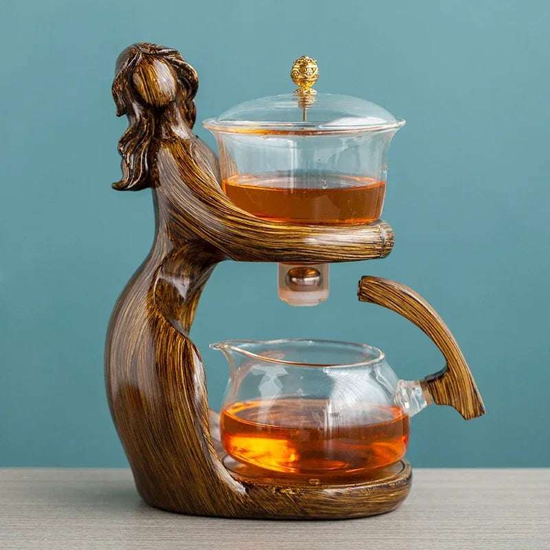 Heat-resistant Glass Teapot Holder Base Tea infusers Tea Ware Automatic Tea Set  Making  Kungfu Teapot