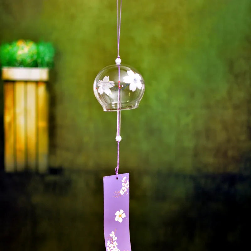 Japanse windbel handgemaakte sakura windtuin tuing decoratie buitenglas furine muur hangende woning decor kamer hangers