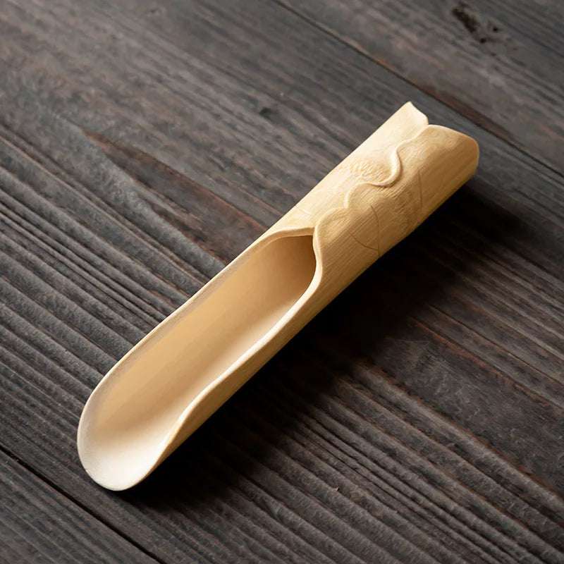 Handmade Bamboo Tea Scoop Traditional Zen Kung Fu Teaware Accessories Kitchen Seasoning Dispenser Tool Coffee Bean Spoon Shovel