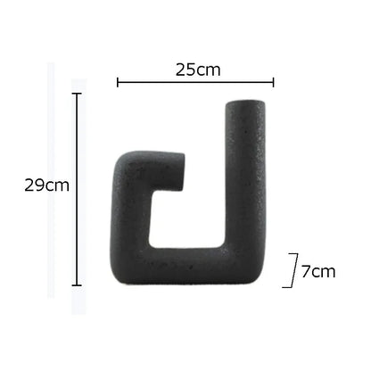 Minimalist Ceramic Vase Pipeline Shape Floral Vases Desk Decoration Frosted Porcelain Flowers Arrangement Modern Home Decor