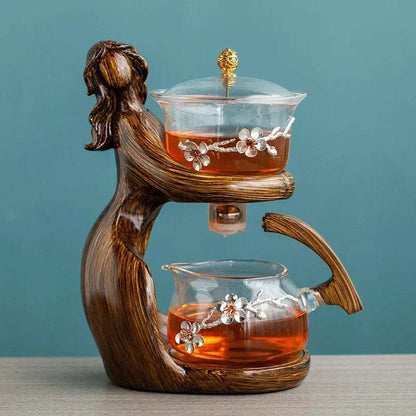 Heat-resistant Glass Teapot Holder Base Tea infusers Tea Ware Automatic Tea Set  Making  Kungfu Teapot