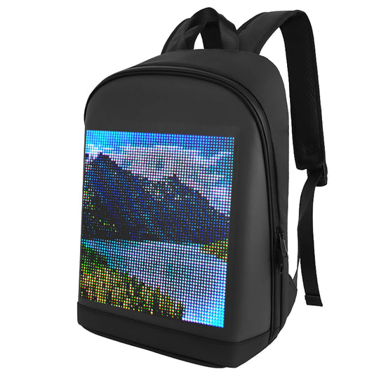 LED -Farbbildschirm anpassbare Rucksack -Reisetasche Schultasche für Männer Frauen College -Studenten im Freien Fahrradausrüstung