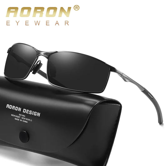 Aoron gepolariseerde zonnebrillen Heren/vrouwen rijspiegel zonnebril metalen frame bril bril UV400 anti-glare zonnebrillen groothandel