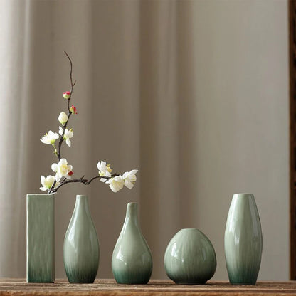 Simple ceramic vase decoration, living room home dining table decoration, hydroponic plant small vase