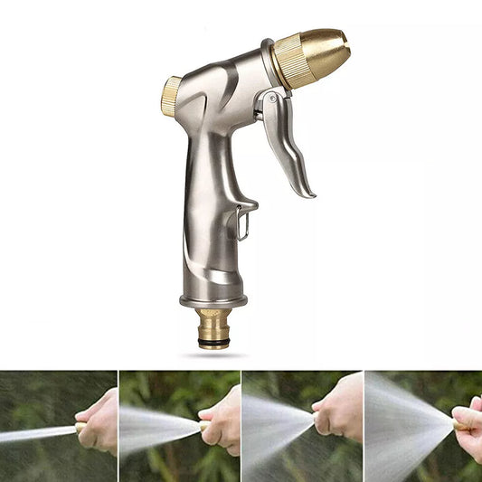 1 stks hogedruk waterspuit pistool alle metalen plateren tuin slang buis gazon verstelbare modus spuittuin irrigatie auto wassen